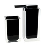 Gedy RA680-14 Black Two Pc. Accessory Set Made With Thermoplastic Resins